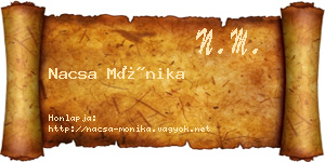 Nacsa Mónika névjegykártya