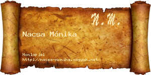 Nacsa Mónika névjegykártya